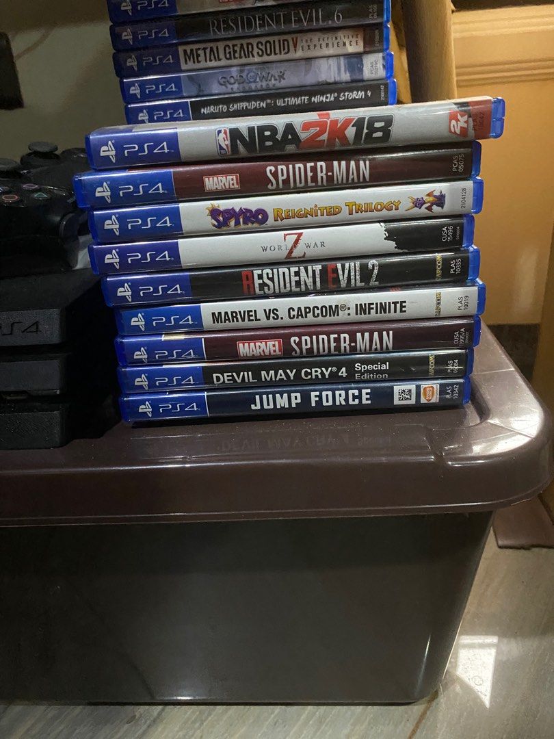 Ps4 Games (Category: PlayStation) located in Caloocan City. Submitted by karljram (Listing ID 1252315743, Image 2). Description: Jump force- 800 Devil may cry 4- 700 Marvel spiderman goty edition- 700 Marvel vs capcom infinite- 1000 Resident evil 2- 1000 World war z- 1100 Spyro- 1100 Nba 2k18- 550 Naruto ninja storm 4- 750 God of war ragnarok- 2100 Metal gear solid v- 750 Resident evil 6- 800 Nioh complete edition- 1100 Resident evil 4 remake- 20