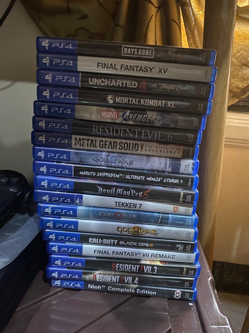 Ps4 Games (Category: PlayStation) located in Caloocan City. Submitted by karljram (Listing ID 1252315743, Image 1). Description: Jump force- 800 Devil may cry 4- 700 Marvel spiderman goty edition- 700 Marvel vs capcom infinite- 1000 Resident evil 2- 1000 World war z- 1100 Spyro- 1100 Nba 2k18- 550 Naruto ninja storm 4- 750 God of war ragnarok- 2100 Metal gear solid v- 750 Resident evil 6- 800 Nioh complete edition- 1100 Resident evil 4 remake- 20
