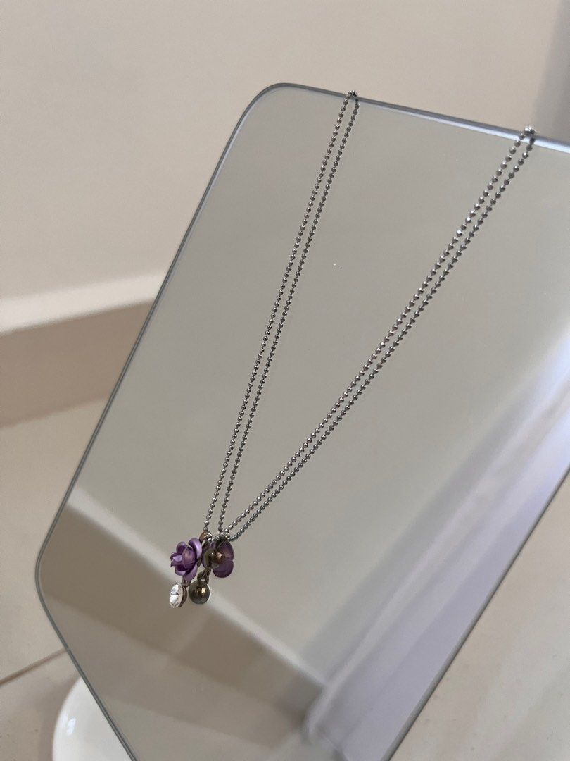 Purple flower clearance necklace