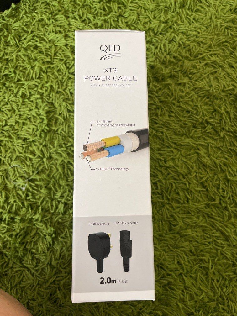 QED XT3 power cable 2 meters, Audio, Portable Audio Accessories on