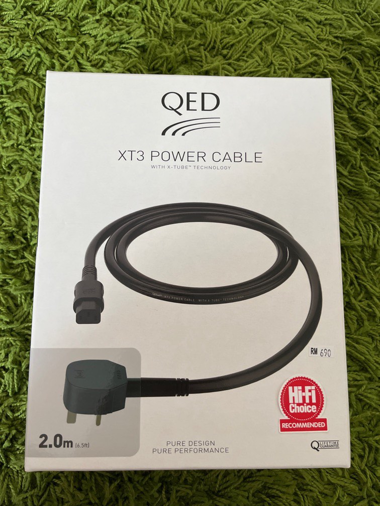 QED XT3 power cable 2 meters, Audio, Portable Audio Accessories on