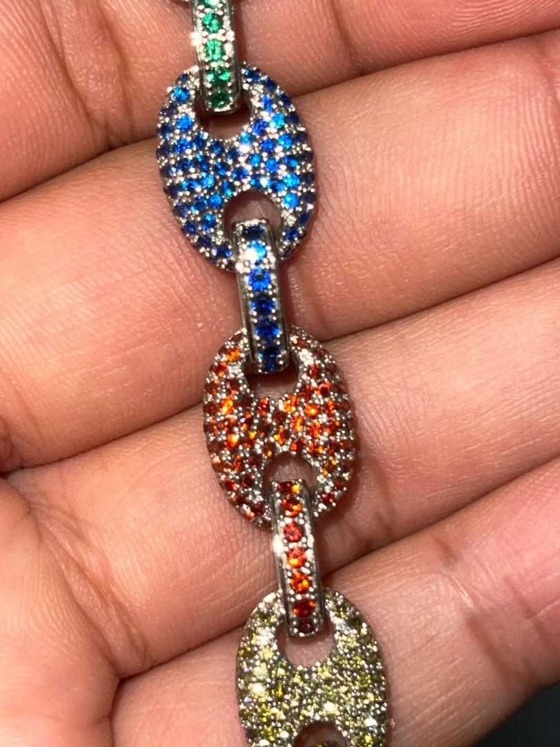 Iced out shop rainbow chain
