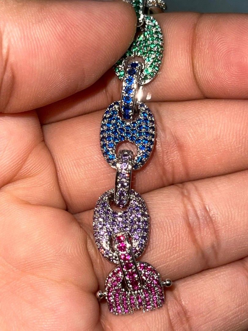 Iced out rainbow best sale chain