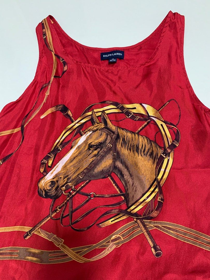 Ralph Lauren year of horse red singlet top