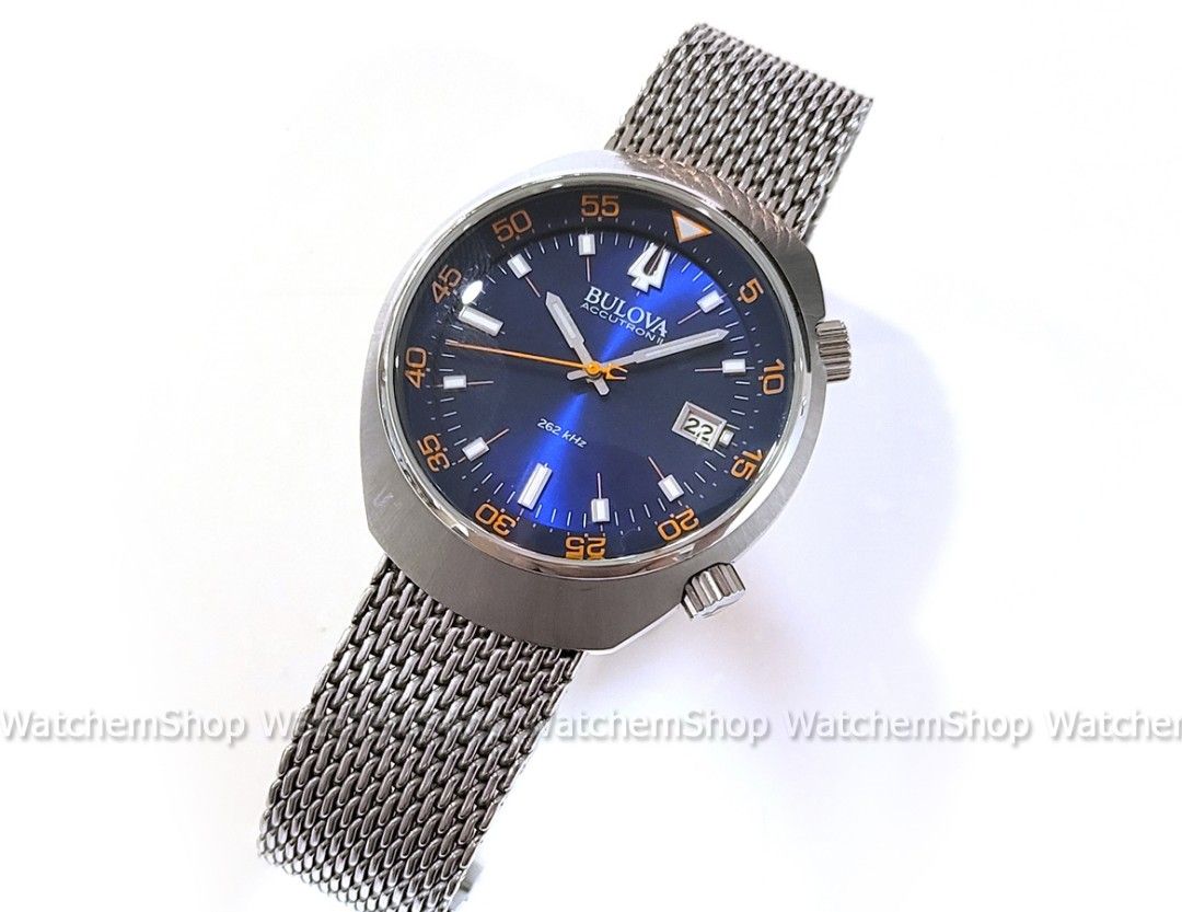 Rare Bulova Accutron II Lobster Blue Reissue Ultra High Frequency 262khz Sweep Seconds Watch