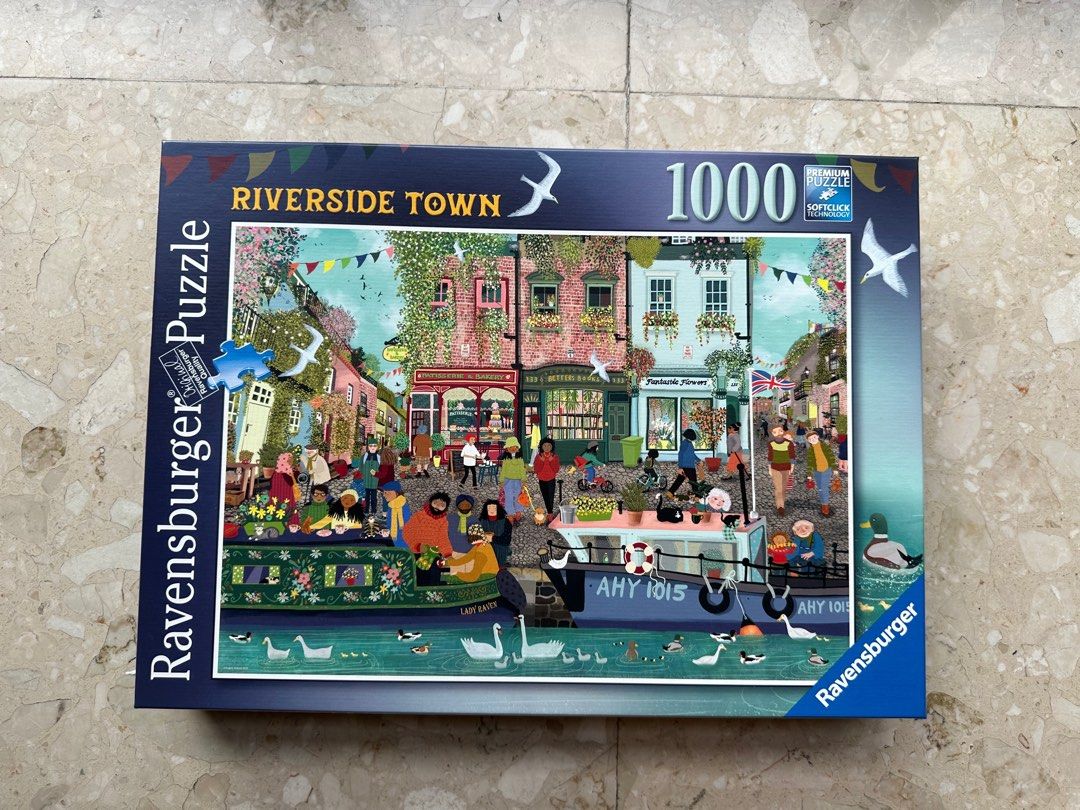 Ravensburger Jigsaw Puzzle 1000 Pieces - Riverside Town, Hobbies & Toys ...