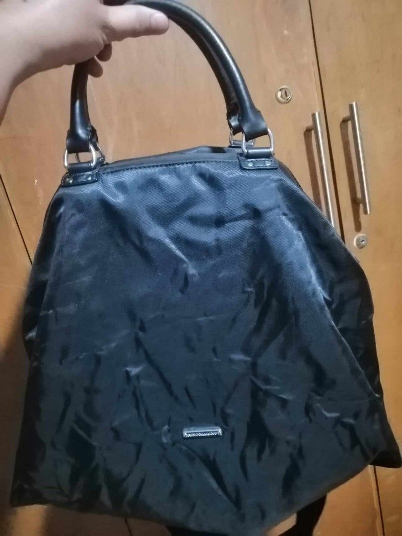 Rebecca Minkoff Weekender BLACK Nylon Tote Shoulder Duffle Bag EUC