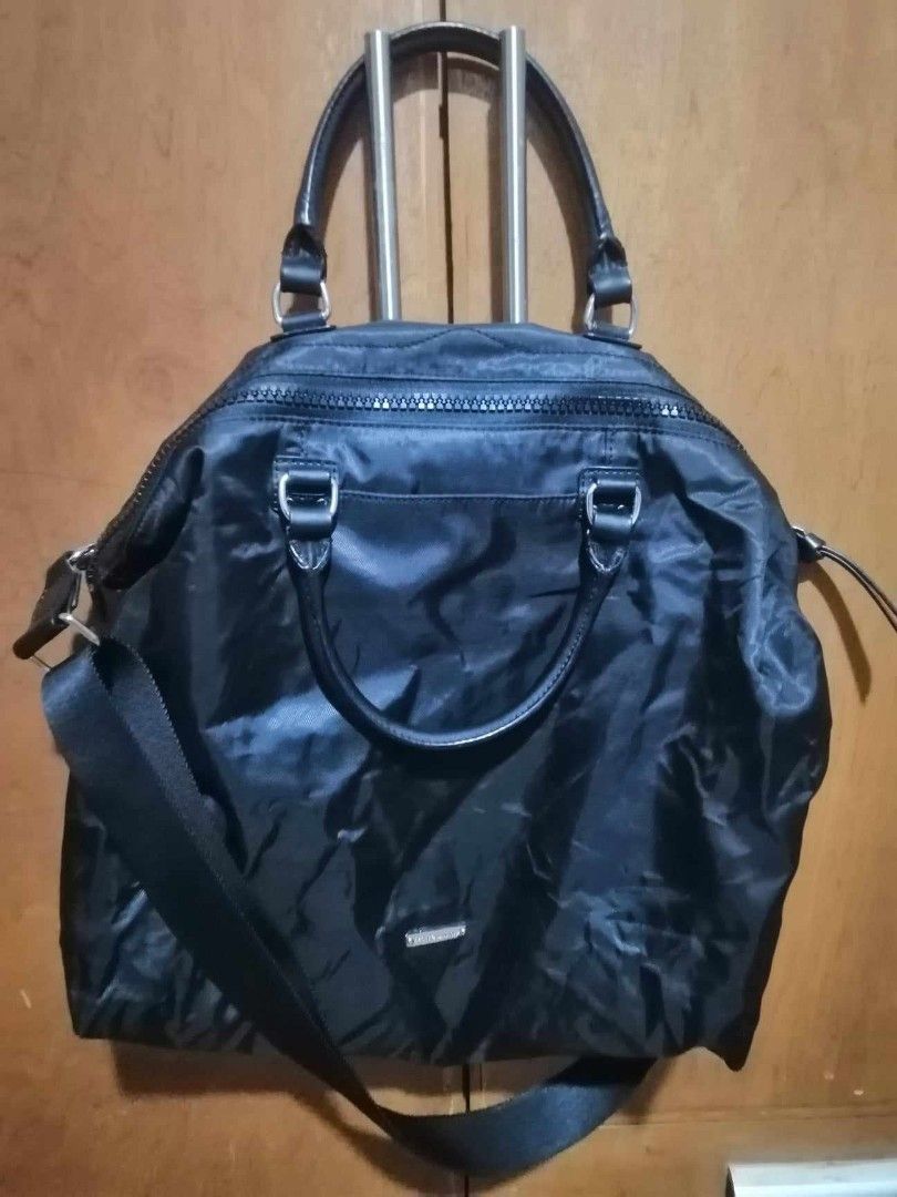 Rebecca Minkoff Weekender BLACK Nylon Tote Shoulder Duffle Bag EUC