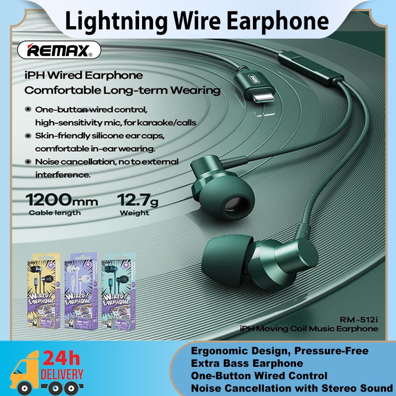 Remax RM-512i iPH Metal Wired Earphone for Music Call, Audio, Earphones ...