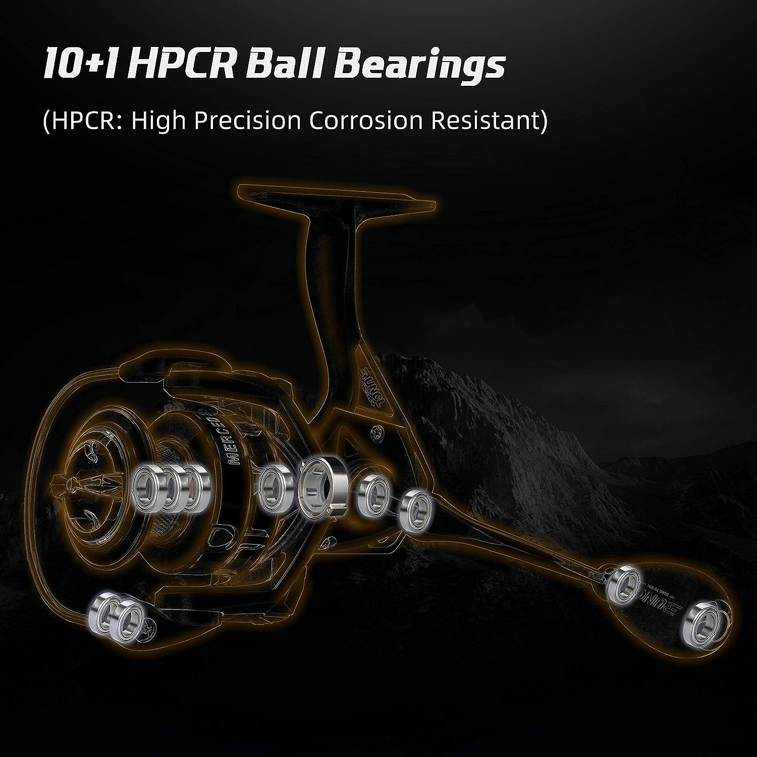 RUNCL Spinning Fishing Reel Merced, Spinning Reel - 10+1 HPCR Ball
