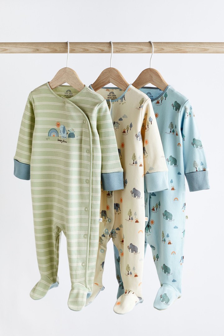Sale Next UK Mint Green Elephant Sleepsuits Set