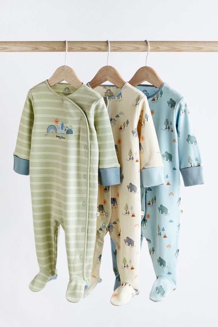 Sale Next UK Mint Green Elephant Sleepsuits Set