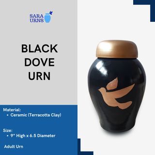 [saraurnsph] Affordable Ceramic Urn Black Dove Urn Terracotta Urn Urns for Ashes