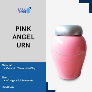 [saraurnsph] Affordable Ceramic Urn Pink Angel Wings Urn Terracotta Urn Pink Urn Urns for Ashes