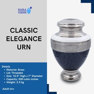 [saraurnsph] Classic Elegance Brass Urn Black Metal Urn Black Urn Plain Design Urn Jar for Burial