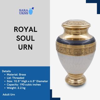 [saraurnsph] Royal Soul Brass Urn Metal Urn Cremation Urn Jar Urns for Ashes White Urn Human Ashes