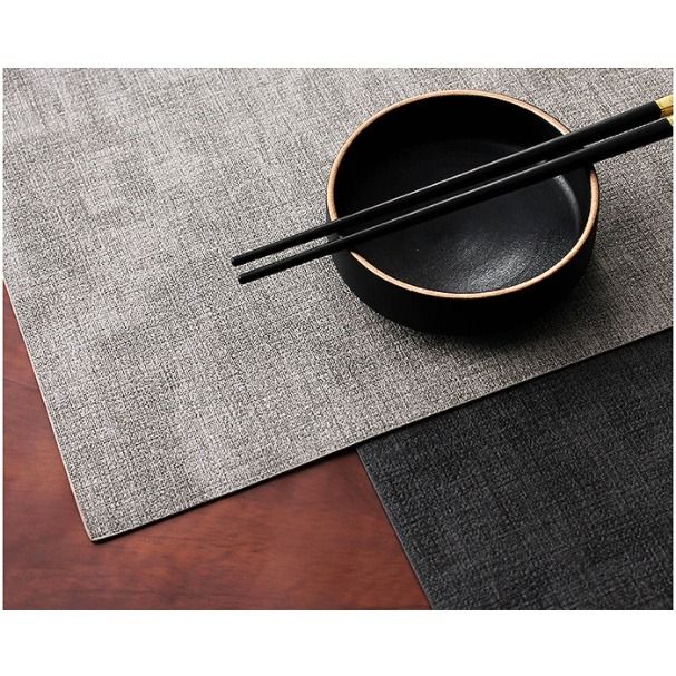 Leather Placemats Set of 6 Reversible Table Mats Heat Resistant