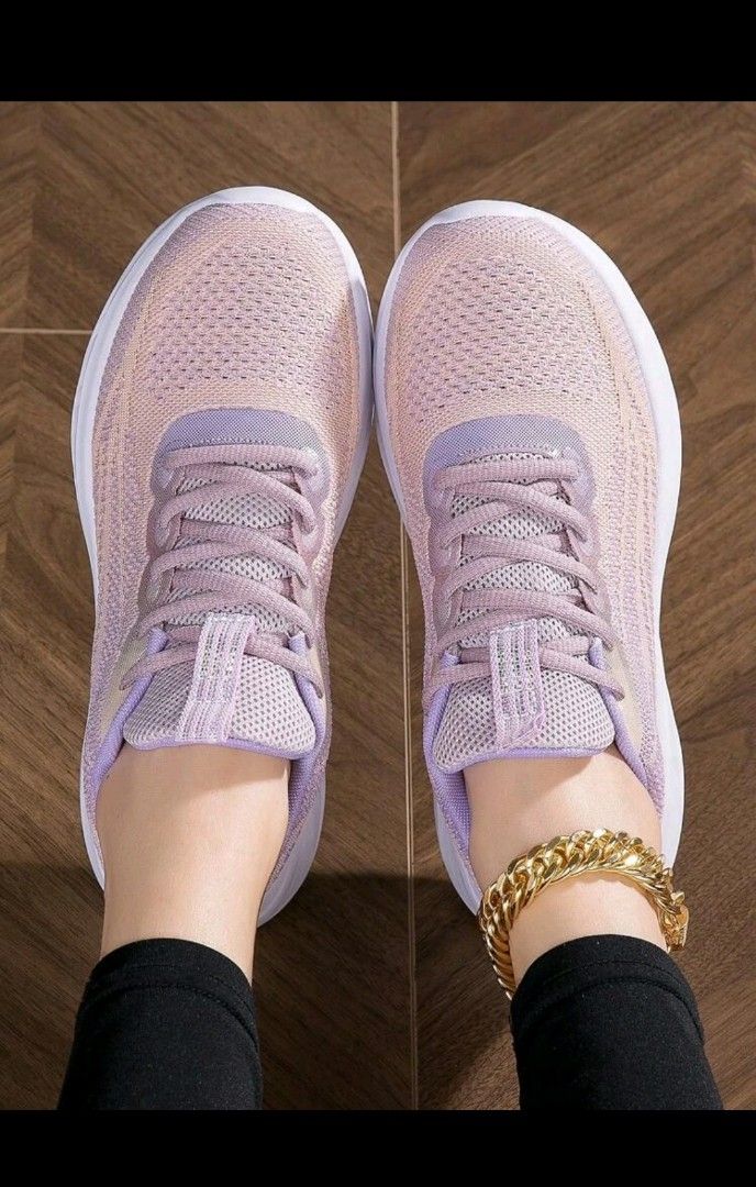Size 36 37 Ombre Light Purple Pink Sneakers Running Walking