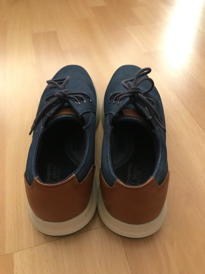 Mens leather 2024 skechers shoes