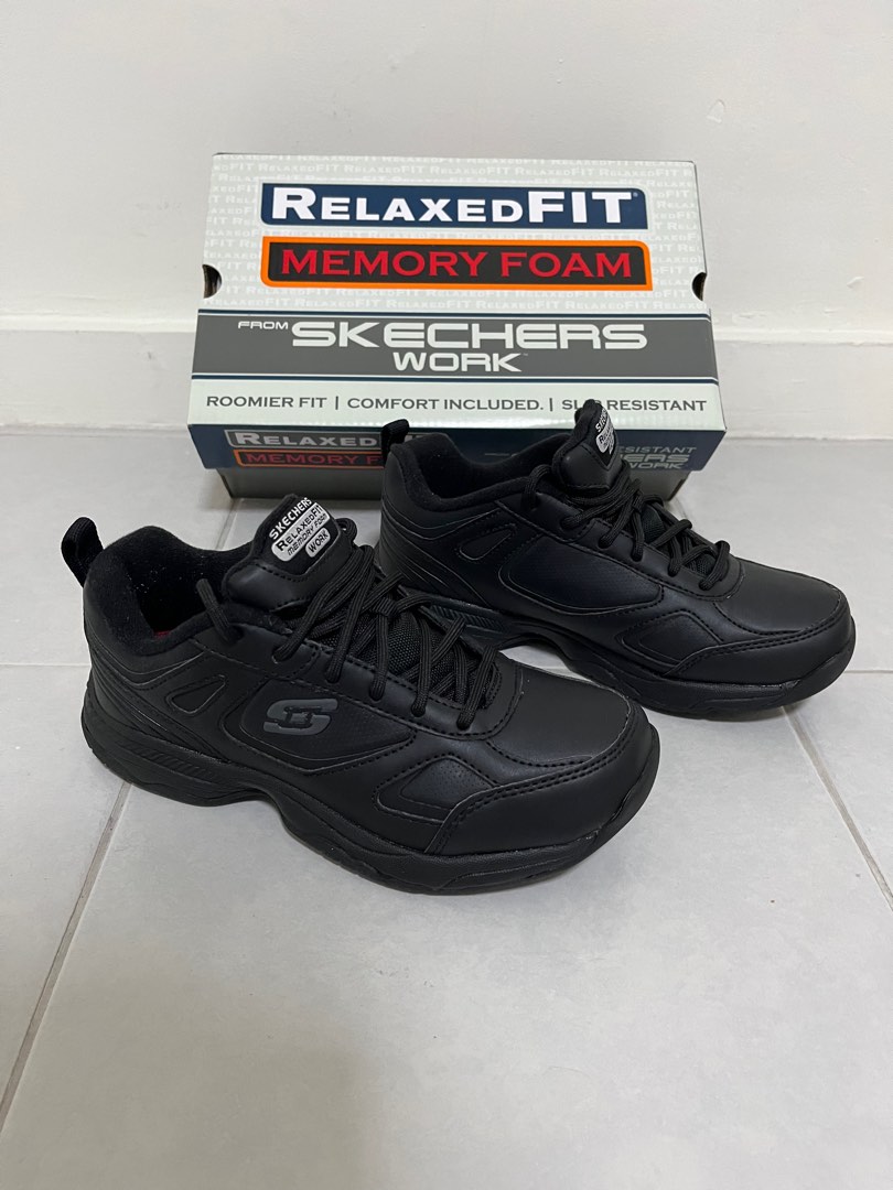 memory foam black work shoes