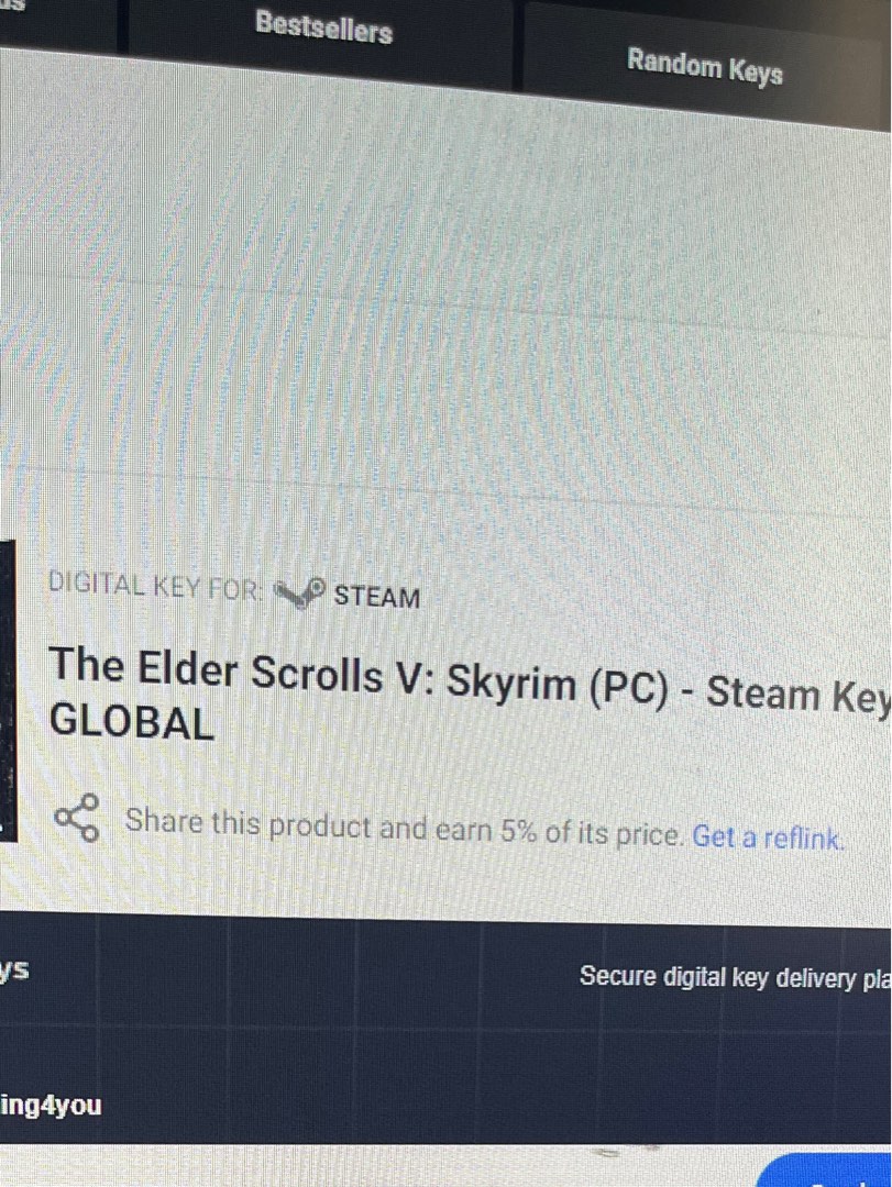 Skyrim steam global key, Video Gaming, Gaming Accessories, Game Gift ...