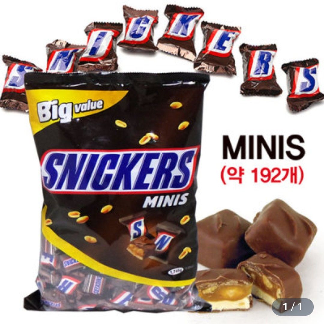 Snickers Minis 1.74kg (Category: Packaged & Instant Food) located in Cainta. Submitted by shopchelonline (Listing ID 1252296298, Image 2). Description: Snickers Minis 1.74kg 🛒2,030.00 each(all in) + LSF 💎Pre-order - NO RUSH SHIPPING 💎Korea Pasabuy - NORMAL ETA 💎Colors may vary due to lighting. 💎Availability and price may vary 💎The outer case/box is simply for protecting goods. (Damages such as scratches, discoloration on the case/box or man