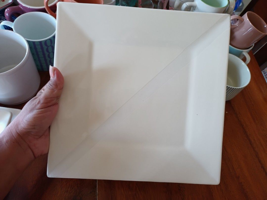 Sofal Portugal Plate (Category: Dinnerware & Cutlery) located in Polangui. Submitted by cornerbags_shoes (Listing ID 1252354944, Image 3). Description: with diagonal unglazed design with an engraved number mark with swirly design on portion no box included.