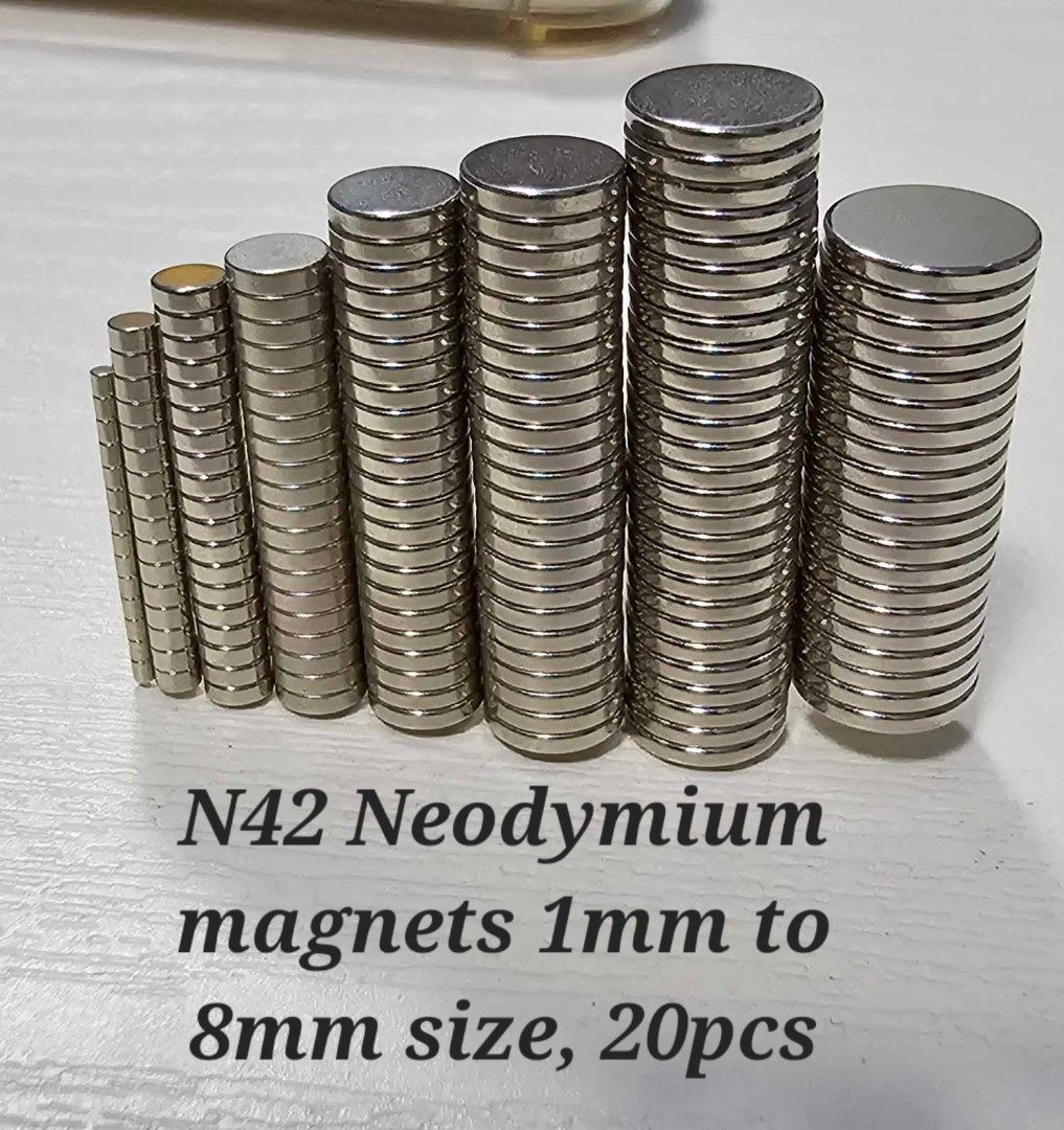 Magnet rare earth super strong N42 Neodymium Round disc magnet 1mm size  (1mm-8mm), Hobbies & Toys, Stationery & Craft, Craft Supplies & Tools on  Carousell