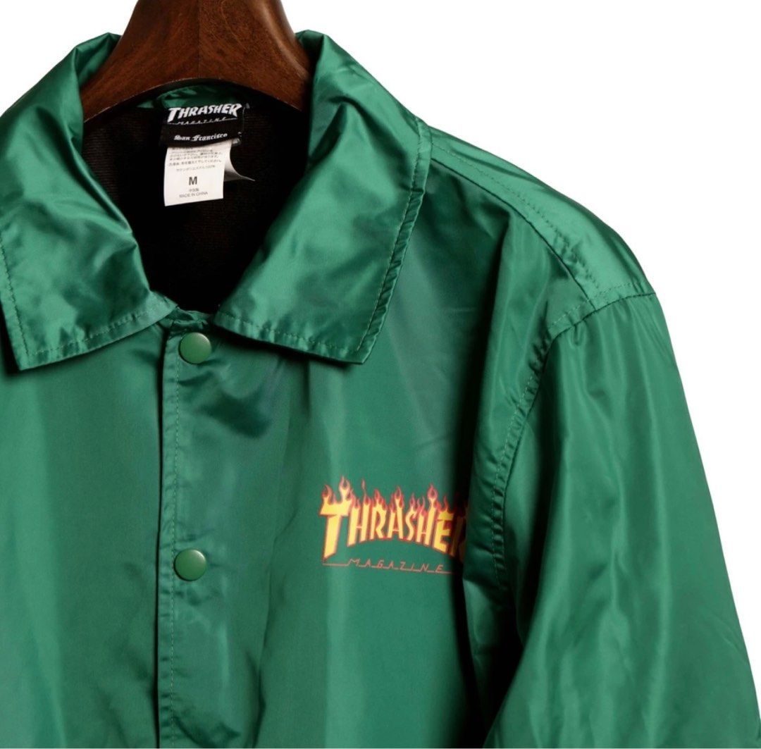 Thrasher flame logo best sale coach jacket