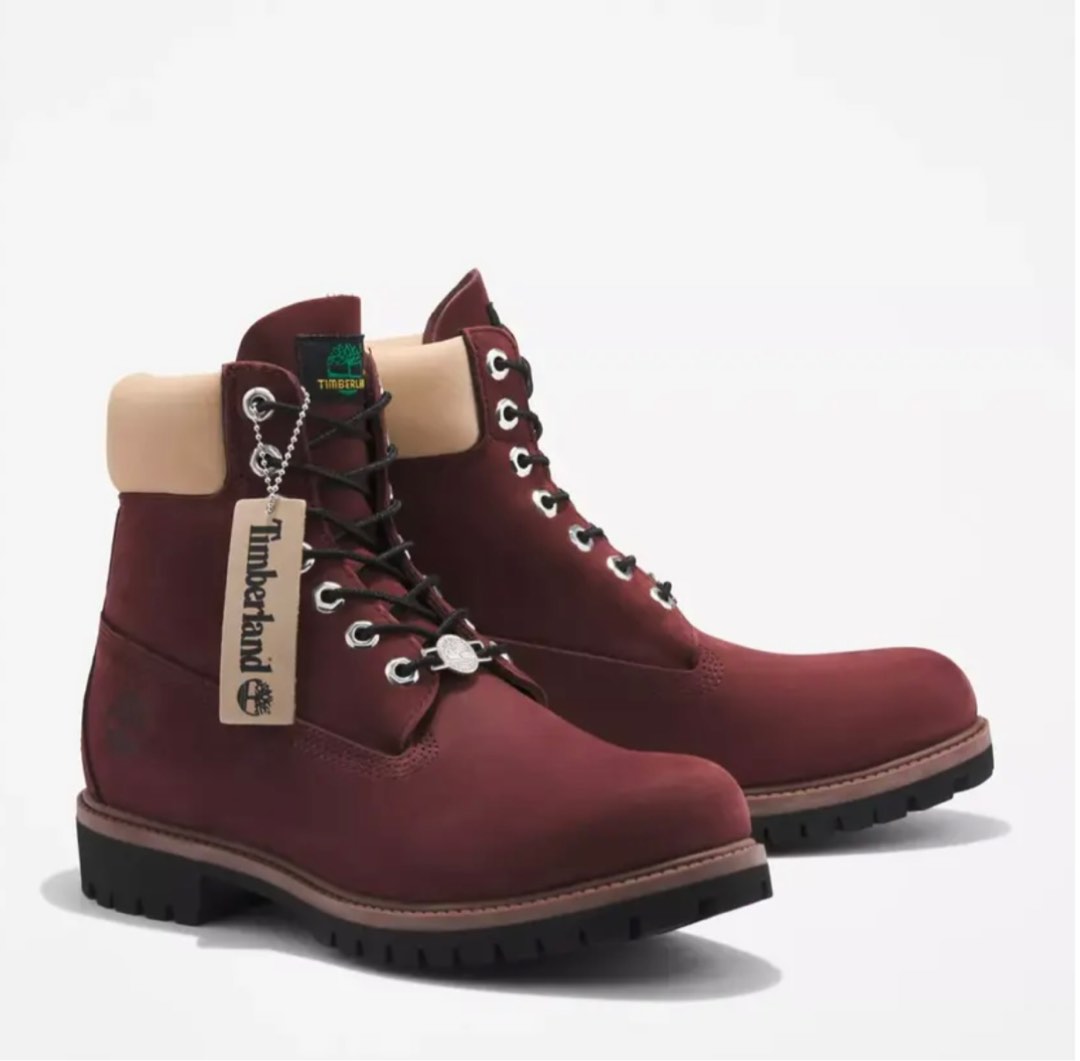 Burgundy cheap mens timberlands