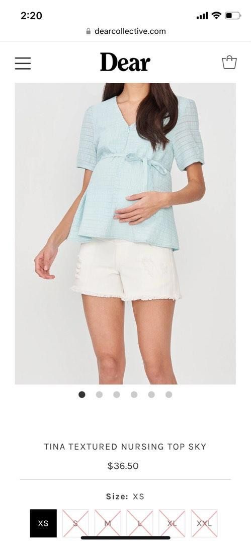 TINA TEXTURED NURSING TOP SKY Women s Fashion Tops Blouses on