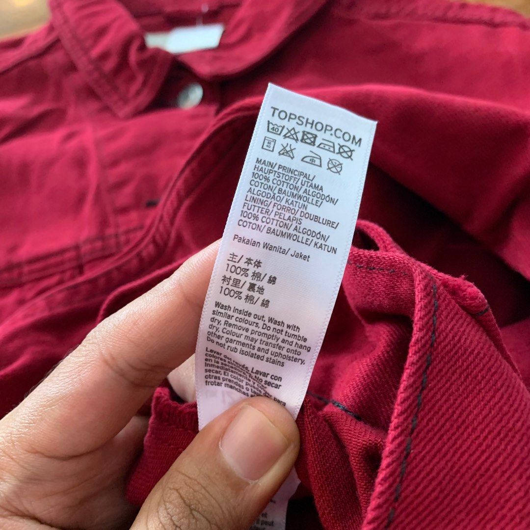 Topshop red online cord jacket