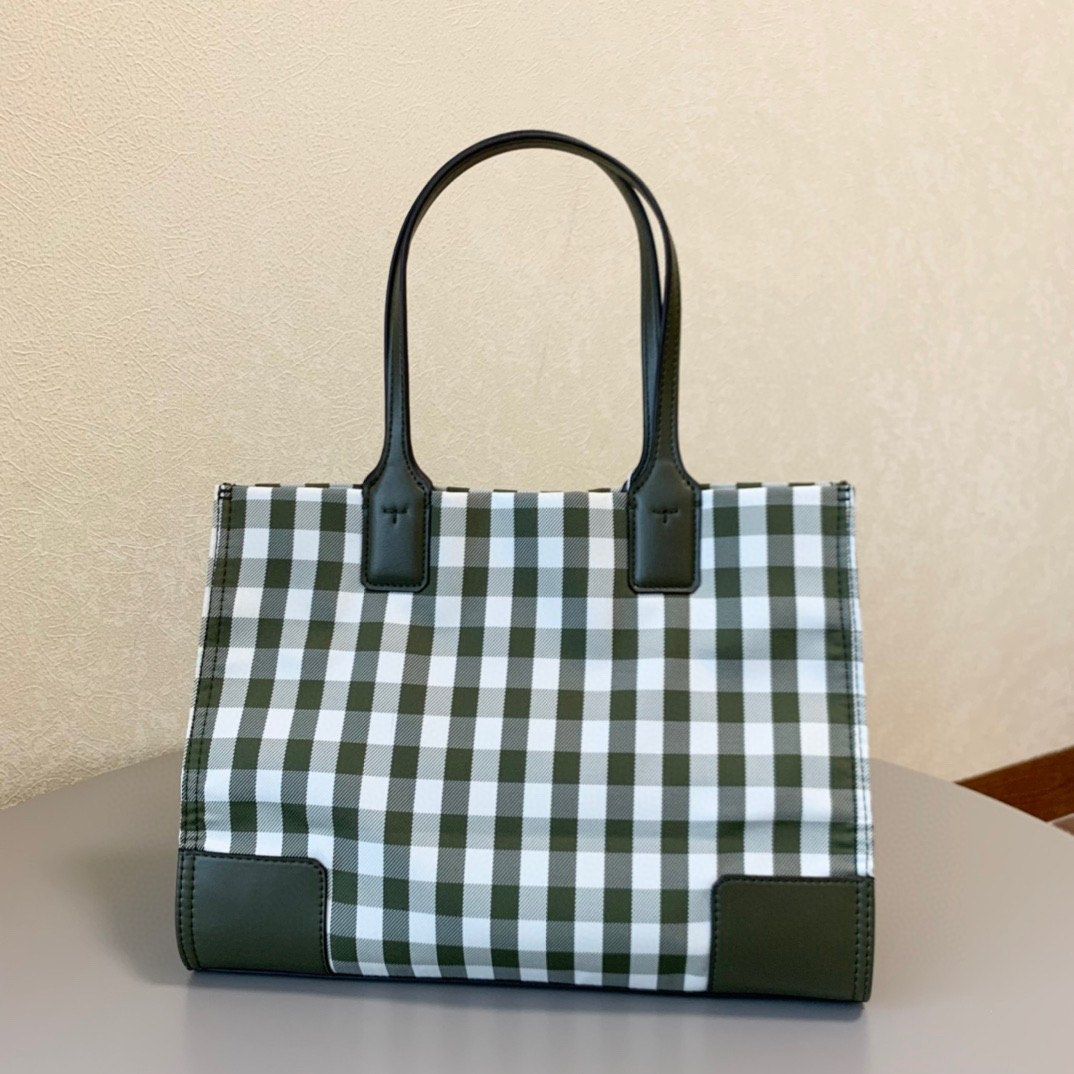 Tory burch ella plaid tote 2025