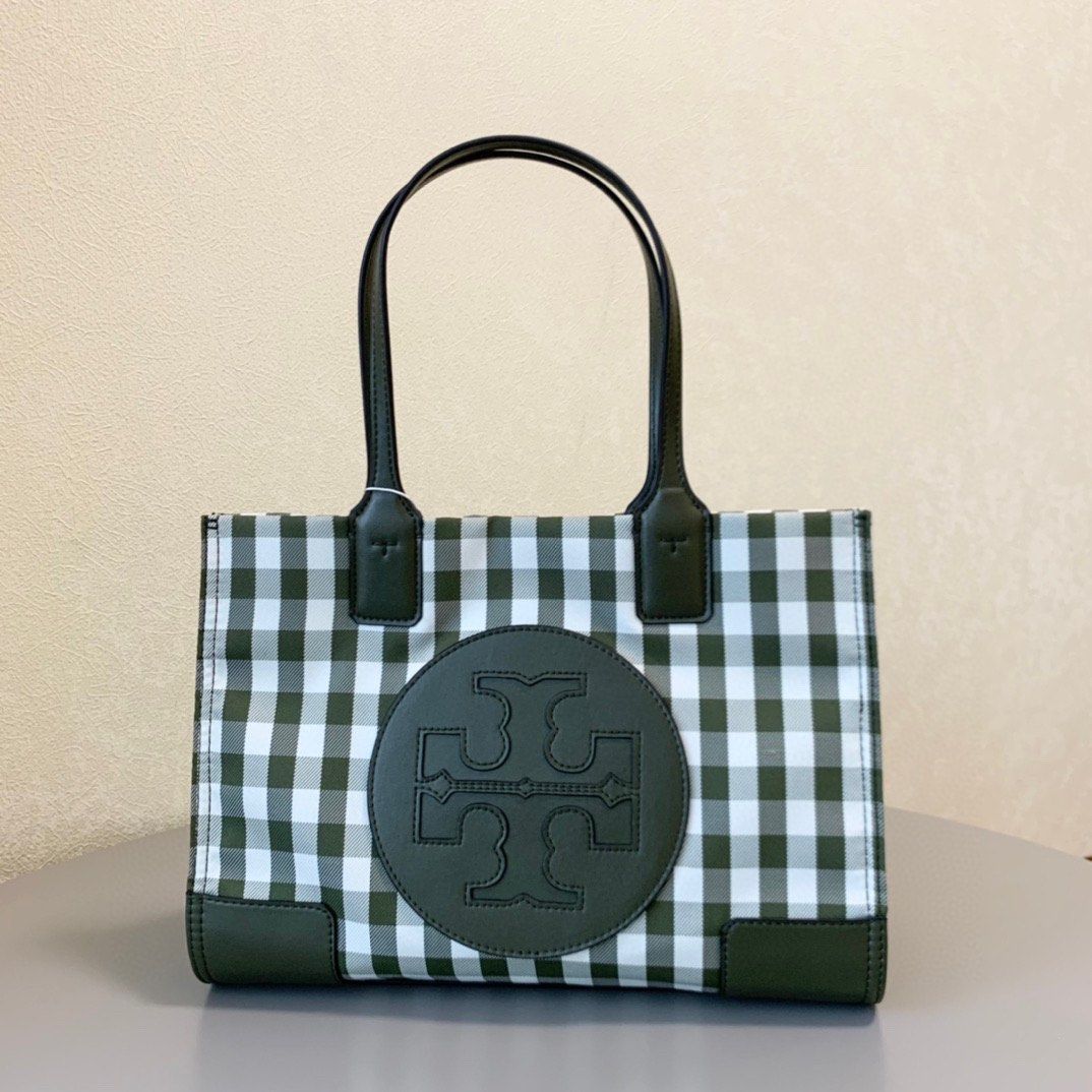 Tory burch ella plaid new arrivals tote