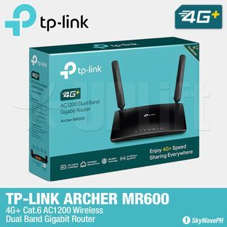 TP-Link Archer MR600 4G+ Cat6 AC1200 Wireless Dual Band Gigabit Modem Router (SIM-Based Openline for Smart Globe Dito Gomo TNT TM)