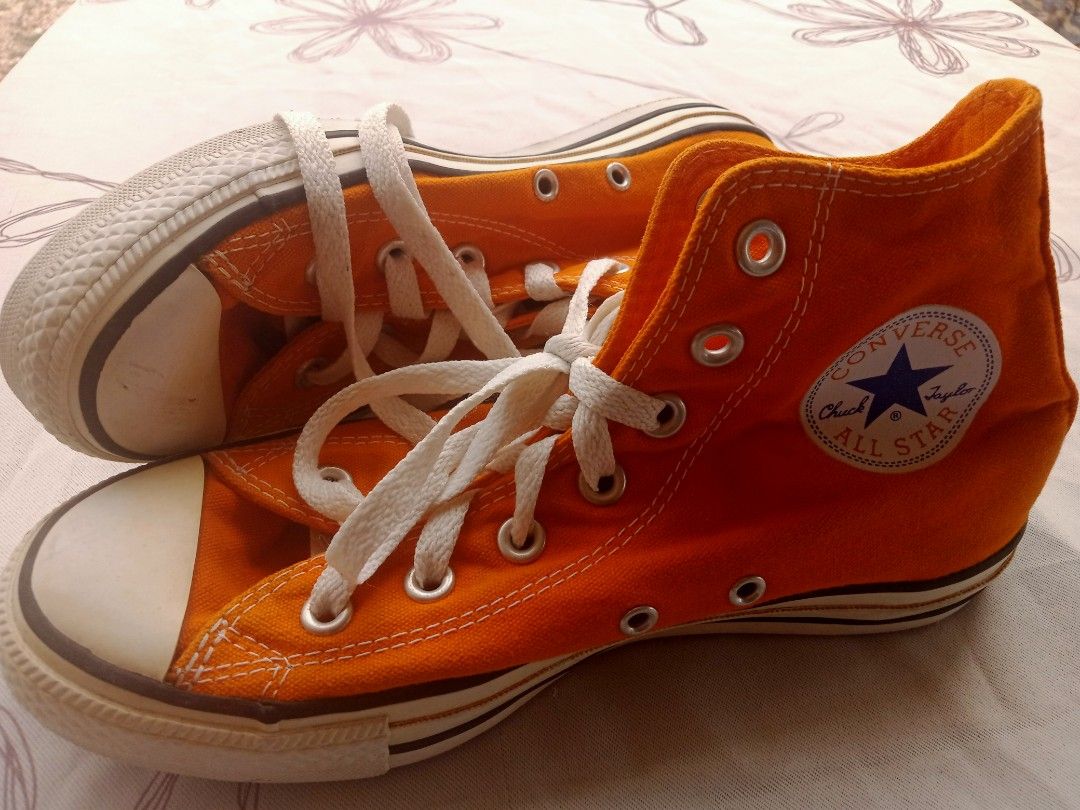 Orange converse uk on sale