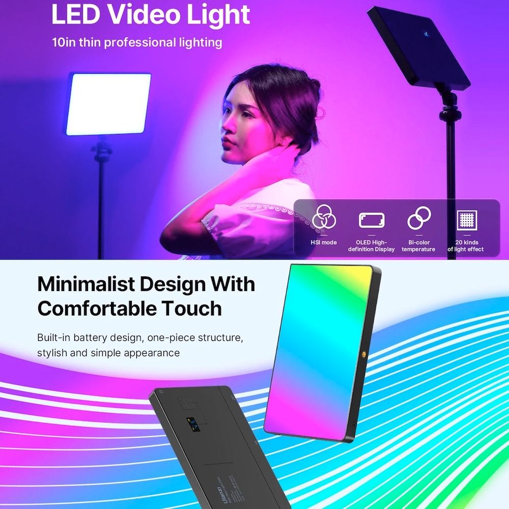 GVM RGB Handheld LED Video Light Wand Stick Photography Light, Built-in  Rechargable Battery,OLED Display Photography Studio Lighting - GVM Official  Site