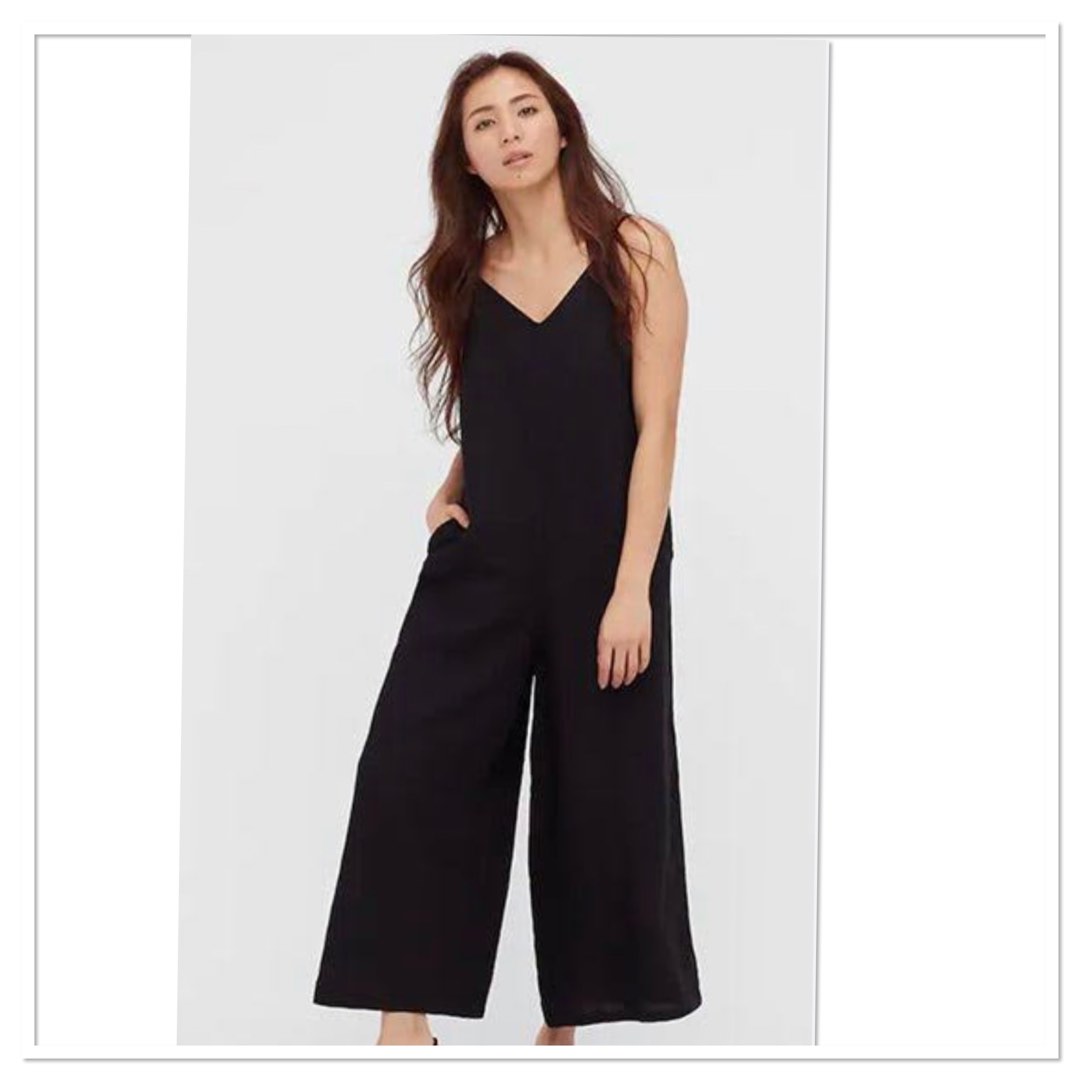 Uniqlo Linen jumpsuit, Women's Fashion, Dresses & Sets, Jumpsuits on
