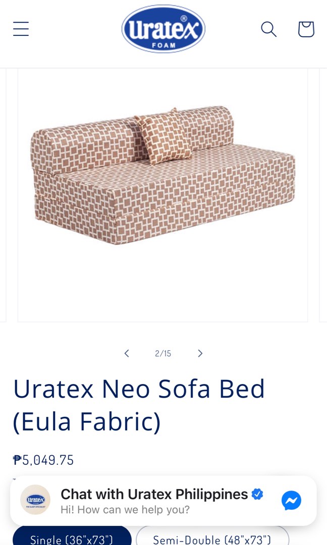 Uratex Sofa Bed (single) on Carousell