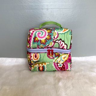 US Bought Green Multicolor Quilted Thermal Lunch Bag