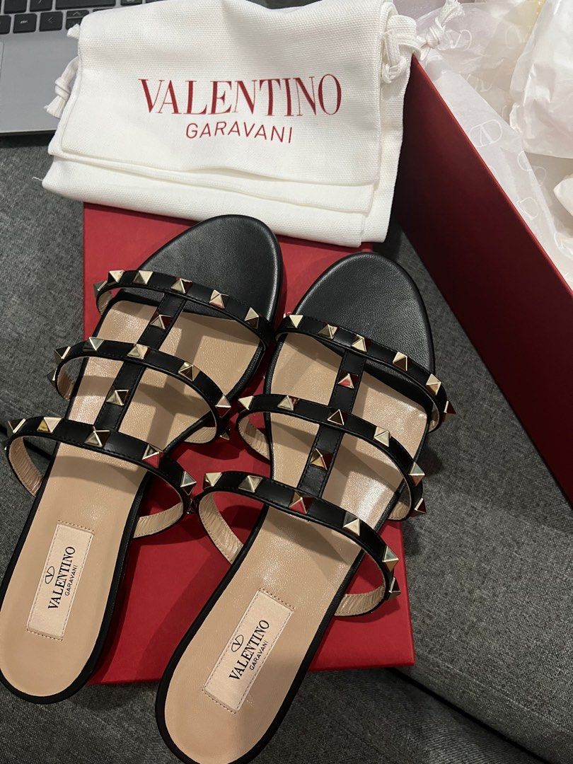 Rockstud flat slide sandal shop