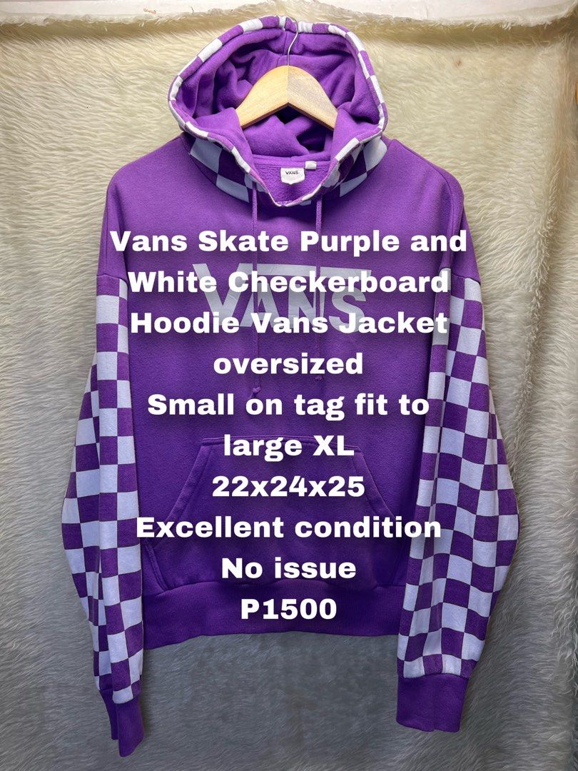 Vans purple checkered hoodie on sale