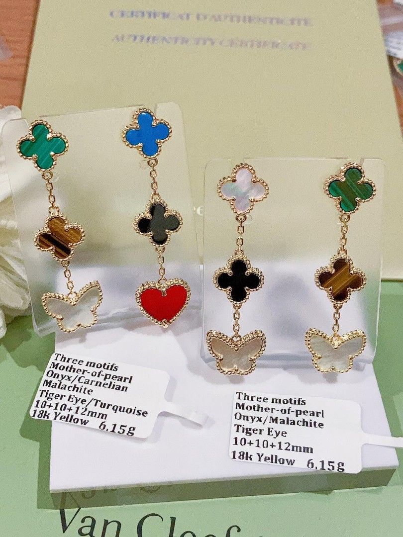 Vca dangling 18k gold hk setting, Women's Fashion, Jewelry & Organizers