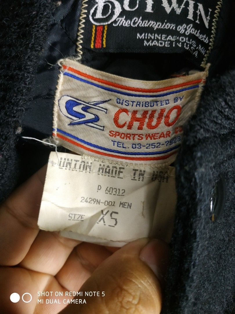 Vintage 80s Buttwin USA Mix Leather Varsity Jacket Minneapolis 