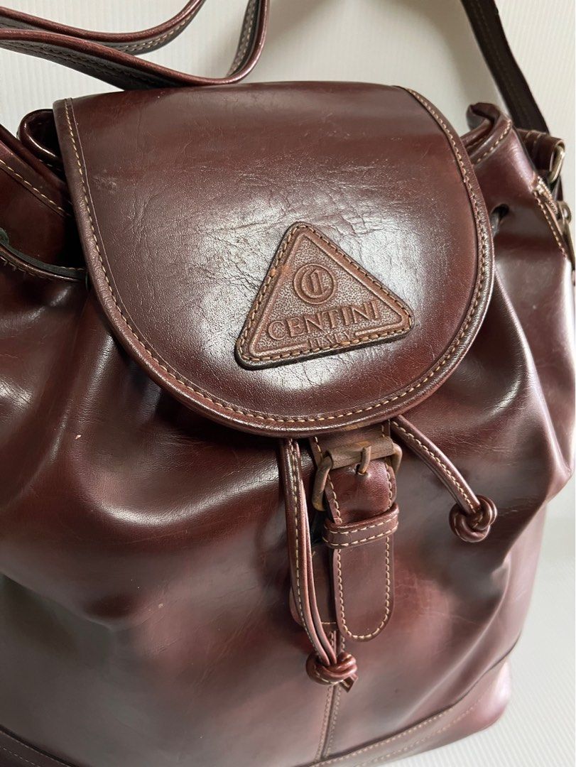 Vintage Centini Italy Leather Bucket Bag, Luxury, Bags & Wallets on ...