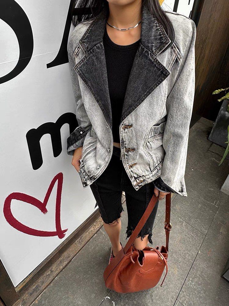Washed out on sale black denim jacket