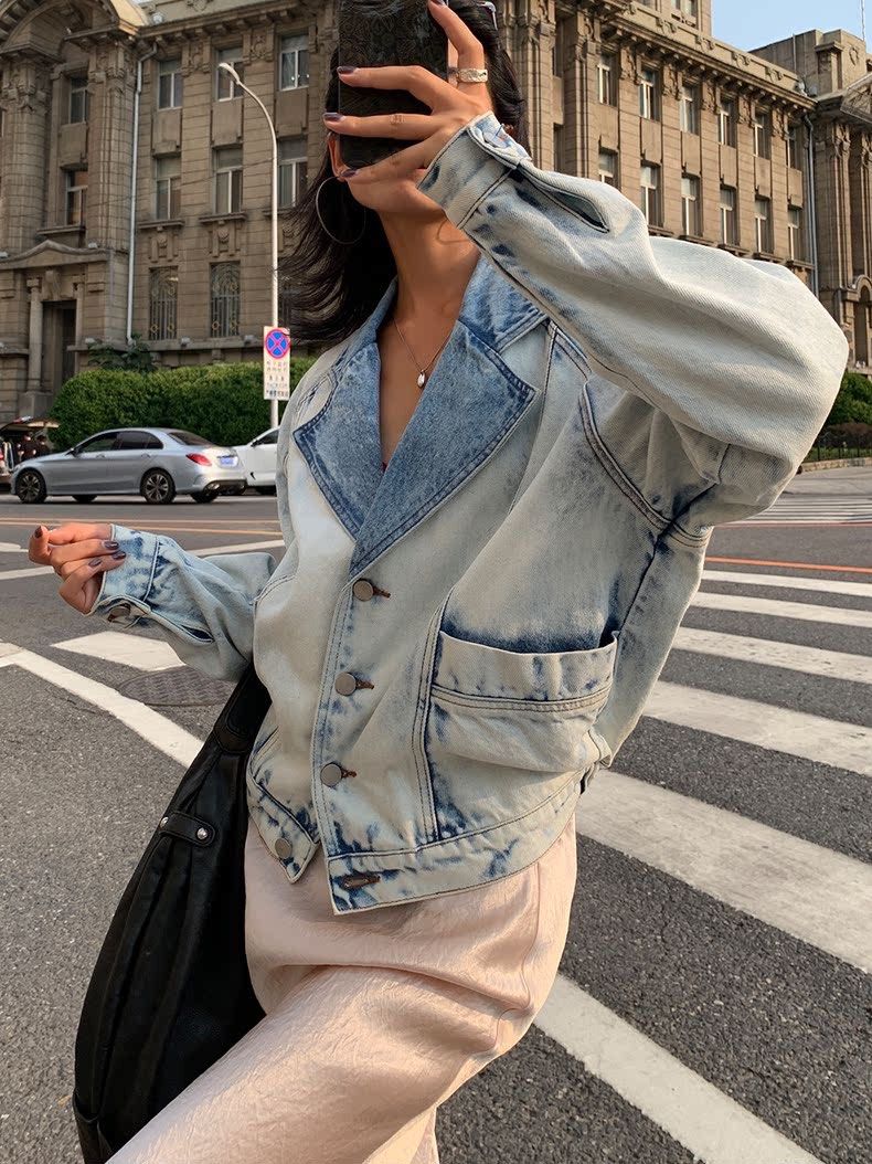 Washed out outlet jean jacket