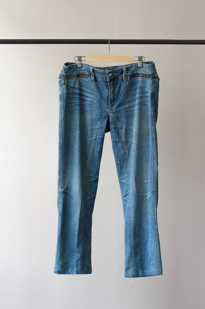 Seven7 Jeans Size 6 Womens Straight Stretch Mid Rise Medium Wash Blue Denim