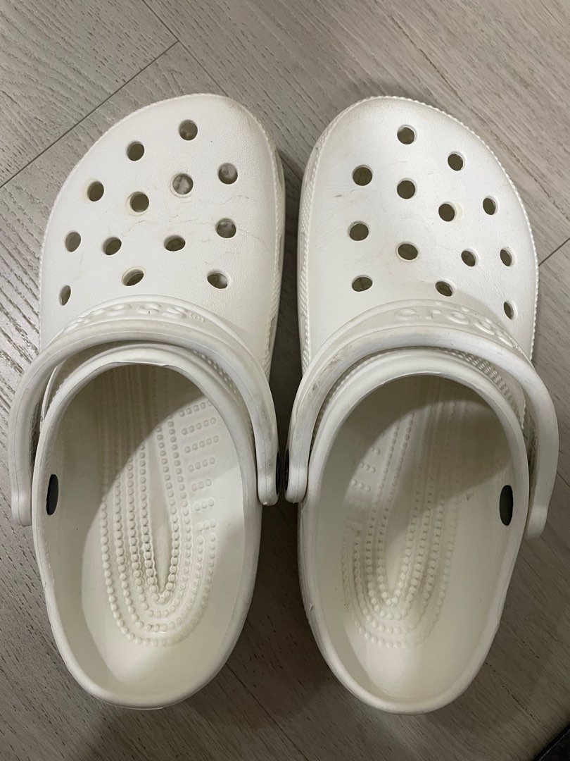 White Crocs, Men's Fashion, Footwear, Flipflops and Slides on Carousell