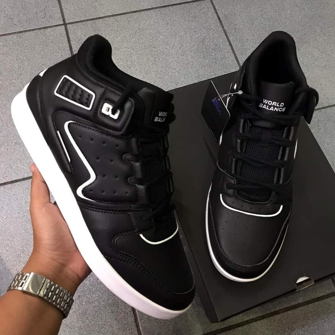 World balance black shoes best sale for men